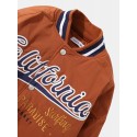 Mens California Embroidered Baseball Collar Pocket Casual Jacket