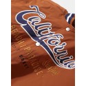 Mens California Embroidered Baseball Collar Pocket Casual Jacket