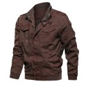 Mens 100% Cotton Fashion Denim Multi Pockets Thickened Warm Casual Jacket