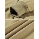 Men 100%Cotton Solid Color Long Sleeve Buttons Pockets Casual Jackets