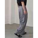 Men Expandable Waist Solid Color Casual Loose Fit Wide-leg Pants