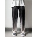 Men Gradient Color Striped Tie-dye Ombre Print Loose Fit Pants