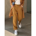 Men Expandable Waist Flat Front Loose Fit Casual Wide Leg Pants