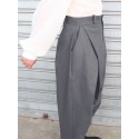 Men Plain Cross Pleated High Waist Loose Fit Pants