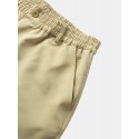Men Solid Color Utility Pocket Street Elastic Waist Casual Cargo Pants