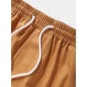 Mens 100% Cotton Utility Drawstring Relaxed Fit Cuffed Cargo Pants