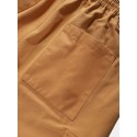 Mens 100% Cotton Utility Drawstring Relaxed Fit Cuffed Cargo Pants