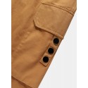 Mens 100% Cotton Utility Drawstring Relaxed Fit Cuffed Cargo Pants