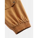 Mens 100% Cotton Utility Drawstring Relaxed Fit Cuffed Cargo Pants