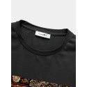 ChArmKpr Mens Ethnic Pattern Crew Neck Casual Short Sleeve T-Shirts