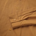 Men Cotton Solid Button down stand Collar Breathable Shirts