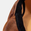 Men PU Leather Solid Color Absorb Sweat Breathable Beret Flat Cap Casual Warmth Newsboy Hat Forward Hat
