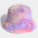 Unisex Rabbit Hair Color Gradient Rainbow Plush Warm All-match Casual Outdoor Bu