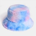 Unisex Rabbit Hair Color Gradient Rainbow Plush Warm All-match Casual Outdoor Bu