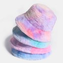 Unisex Rabbit Hair Color Gradient Rainbow Plush Warm All-match Casual Outdoor Bu