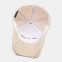 Men Newsboy Caps Lambswool Letter Embroidery Simple Warmth Baseball Cap for Women