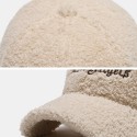 Men Newsboy Caps Lambswool Letter Embroidery Simple Warmth Baseball Cap for Women