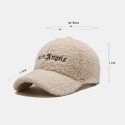 Men Newsboy Caps Lambswool Letter Embroidery Simple Warmth Baseball Cap for Women