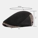 Men British Style Contrast Color Warm Casual Knitted Forward Hat Beret Hat