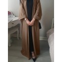 Women Vintage Solid Color Loose Casual Cardigan Abaya聽Kaftan Long Sleeve Robe