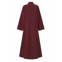Women Vintage Solid Color Loose Casual Cardigan Abaya聽Kaftan Long Sleeve Robe