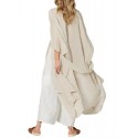 Solid Color Front Open Asymmetric Long Maxi Cardigans