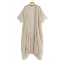 Solid Color Front Open Asymmetric Long Maxi Cardigans