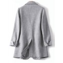 Stripe Panel Long Sleeve Button Front Lapel Blazer