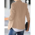 Double Breasted Long Sleeve Lapel Solid Blazer