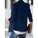 Double Breasted Long Sleeve Lapel Solid Blazer